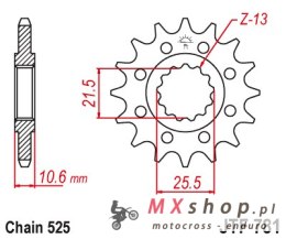JT ZĘBATKA PRZEDNIA 2331 14 BENELLI BN 302 '15-'21, 500 LEONCINO '17-'21, TRK 502 '17-'21, TRX 502X '18- , MULTISTRADA 1158 '21-