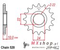 JT ZĘBATKA PRZEDNIA 402 16 Z GUMĄ BMW F 650 '94-'15, APRILIA PEGASO 650 '98-'04 (40216JTRB) (ŁAŃC. 520)