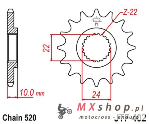 JT ZĘBATKA PRZEDNIA 402 16 Z GUMĄ BMW F 650 '94-'15, APRILIA PEGASO 650 '98-'04 (40216JTRB) (ŁAŃC. 520) JT ZĘBATKA PRZEDNIA 402 16 Z GUMĄ BMW F 650 '94-'15, APRILIA PEGASO 650 '98-'04 (40216JTRB) (ŁAŃC. 520)