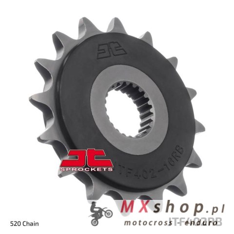 JT ZĘBATKA PRZEDNIA 402 16 Z GUMĄ BMW F 650 '94-'15, APRILIA PEGASO 650 '98-'04 (40216JTRB) (ŁAŃC. 520) JT ZĘBATKA PRZEDNIA 402 16 Z GUMĄ BMW F 650 '94-'15, APRILIA PEGASO 650 '98-'04 (40216JTRB) (ŁAŃC. 520)