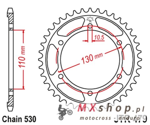 JT ZĘBATKA TYLNA 241 46 YAMAHA FZ6 '04-'09 (24146JTZBK) (ŁAŃC. 530) KOLOR CZARNY JT ZĘBATKA TYLNA 241 46 YAMAHA FZ6 '04-'09 (24146JTZBK) (ŁAŃC. 530) KOLOR CZARNY