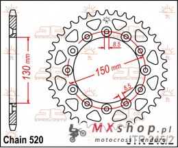 JT ZĘBATKA TYLNA 245 41 HONDA XL 600 LM '85-'88 (24541JT) (ŁAŃC. 520)
