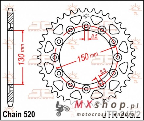 JT ZĘBATKA TYLNA 245 41 HONDA XL 600 LM '85-'88 (24541JT) (ŁAŃC. 520) JT ZĘBATKA TYLNA 245 41 HONDA XL 600 LM '85-'88 (24541JT) (ŁAŃC. 520)