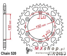 JT ZĘBATKA TYLNA 4309 43 HONDA XL600/XL500/NX650/XR600/FX650 (430942JT) (ŁAŃC. 520)