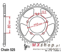 JT ZĘBATKA TYLNA 4350 42 HONDA CRF 1000 / 1100 L AFRICA TWIN / ADVENTURE SPORT '16-'23 (435042JTZBK) (ŁAŃC. 525) KOLOR CZARNY