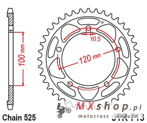 JT ZĘBATKA TYLNA 4447 40 APRILIA RSV 1000 11-15 (444740JT) (ŁAŃC.525) JT ZĘBATKA TYLNA 4447 40 APRILIA RSV 1000 11-15 (444740JT) (ŁAŃC.525)