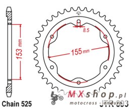 JT ZĘBATKA TYLNA 4642 38 KTM 1290 SUPERDUKE (14-18) (464238JTZBK) (ŁAŃC.525) KOLOR CZARNY - ZASTĘPUJE JTR893.38