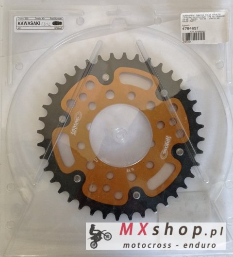 SUPERSPROX WYPRZEDAŻ ZĘBATKA TYLNA STEALTH (STALOWO-ALUMINIOWA) 478 40 KAWASAKI ZX-6R (ZX636) '03-04 (JTR478.40) KOLOR ZŁOTY SUPERSPROX WYPRZEDAŻ ZĘBATKA TYLNA STEALTH (STALOWO-ALUMINIOWA) 478 40 KAWASAKI ZX-6R (ZX636) '03-04 (JTR478.40) KOLOR ZŁOTY