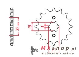 GROSSKOPF PROMOCJA ZĘBATKA PRZEDNIA 554 15 / 2182 15 YAMAHA WR 125R/X '09-'15, YZF 125R '09-'20, MT 125 '15-'20 (-1), DT 80LC '8
