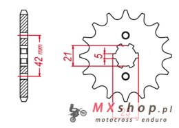 GROSSKOPF PROMOCJA ZĘBATKA PRZEDNIA 569 13 YAMAHA YZ 250 '82-'98, YFM 350 '87-'13 (JTF569.13)