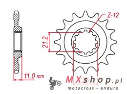 GROSSKOPF PROMOCJA ZĘBATKA PRZEDNIA 727 14 HUSQVARNA TC/TE 250 '02-'03, TC 450 '02-'10, TC 510 '05-'10, SMR 510 '06-'10 (JTF824.