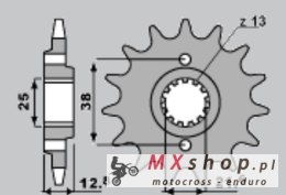 GROSSKOPF WYPRZEDAŻ ZĘBATKA PRZEDNIA 511 14 KAWASAKI KLR650 '90-'14, KLX650 (JTF509.14)