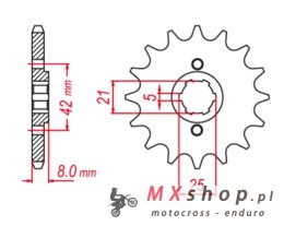 GROSSKOPF WYPRZEDAŻ ZĘBATKA PRZEDNIA 575 15 YAMAHA XT 600 '83-'89, TT600 '83-'97 (+1) (JTF575.15)