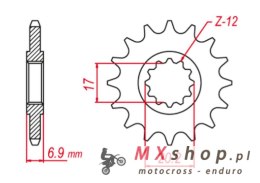 GROSSKOPF WYPRZEDAŻ ZĘBATKA PRZEDNIA 600M14 APRILIA,BETA, MBK, PEUGEOT, RIEJU, YAMAHA (SILNIK AM6) (JTF1120.14)