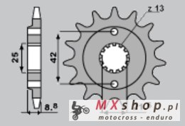 JR ZĘBATKA PRZEDNIA 525 15 KAWASAKI ZXR 400 '88-'02, KLE 500 '91-'96 (-1), GPZ 500S (-1) (JTF512.15) (ŁAŃC. 520) (52515JT)