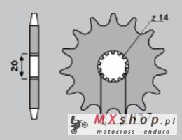 JR ZĘBATKA PRZEDNIA 577 15 (55815JT) YAMAHA YZ 80/85, DT 125R, TDR 125