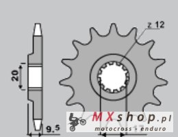 JR ZĘBATKA PRZEDNIA 7005 13 KTM SX 65 '98-'15 (JTF1906.13)