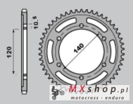 JR ZĘBATKA TYLNA 498 45 KAWASAKI ZZR 600 '90-'06, VN 800 VULCAN '95-'06, TL 1000R/S '97-'02, GSX 1300R HAYABUSA '99-'07, GSX-R 7