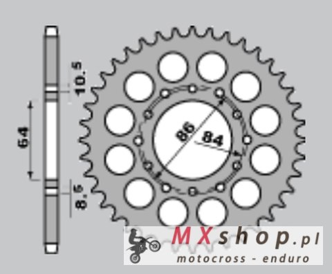 JR ZĘBATKA TYLNA 814 44 SUZUKI GSX 400 E '81-'83 JR ZĘBATKA TYLNA 814 44 SUZUKI GSX 400 E '81-'83