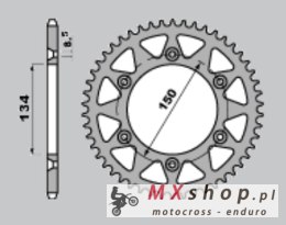 JR ZĘBATKA TYLNA ALUMINIOWA (ANODOWANA) 489 48 KAWASAKI KX 125/250/500 '84-'08, KDX 200 '84-'06, KDX 220 '97-'05, KDX 250 '91-'9