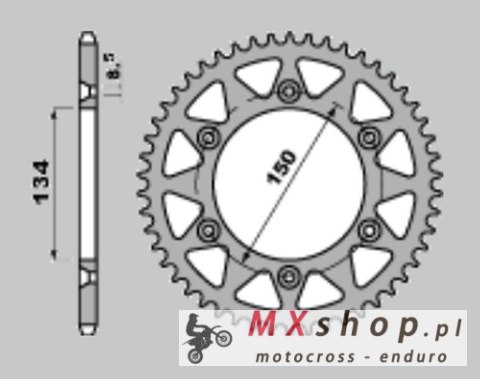 JR ZĘBATKA TYLNA ALUMINIOWA (ANODOWANA) 489 48 KAWASAKI KX 125/250/500 '84-'08, KDX 200 '84-'06, KDX 220 '97-'05, KDX 250 '91-'9 JR ZĘBATKA TYLNA ALUMINIOWA (ANODOWANA) 489 48 KAWASAKI KX 125/250/500 '84-'08, KDX 200 '84-'06, KDX 220 '97-'05, KDX 250 '91-'9