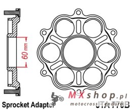 JT ADAPTER ZĘBATKI TYLNEJ DUCATI PANIGALE/S/R 1199 '12-'15, 1299 '15-'16, MONSTER 1200 '14-'16