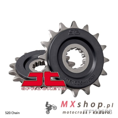 JT ZĘBATKA PRZEDNIA 585 16 Z GUMĄ KAWASAKI ZX-6R/RR '07-17, YAMAHA XTZ 750 '90-'98 (58516JTRB) (ŁAŃC. 520) - ZASTĘPUJE JTF1536.1 JT ZĘBATKA PRZEDNIA 585 16 Z GUMĄ KAWASAKI ZX-6R/RR '07-17, YAMAHA XTZ 750 '90-'98 (58516JTRB) (ŁAŃC. 520) - ZASTĘPUJE JTF1536.1