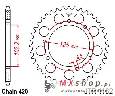 JT ZĘBATKA TYLNA 4406 59 APRILIA RX 50 FACTORY E4 2T LC '18 (440659JT) (ŁAŃC.420) JT ZĘBATKA TYLNA 4406 59 APRILIA RX 50 FACTORY E4 2T LC '18 (440659JT) (ŁAŃC.420)