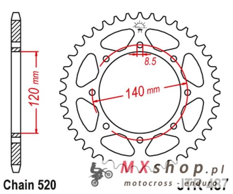 JT ZĘBATKA TYLNA 491 43 KAWASAKI KLR 650C '95-'03 (49143JTZBK) (ŁAŃC. 520) KOLOR CZARNY JT ZĘBATKA TYLNA 491 43 KAWASAKI KLR 650C '95-'03 (49143JTZBK) (ŁAŃC. 520) KOLOR CZARNY
