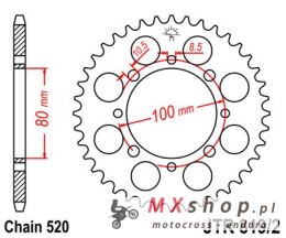 JT ZĘBATKA TYLNA 819 41 SUZUKI GZ 250 MARAUDER (99-10), GN 250 (82-99) (81941JT) (ŁAŃC. 520)