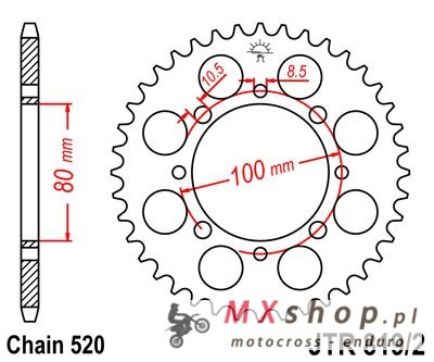 JT ZĘBATKA TYLNA 819 41 SUZUKI GZ 250 MARAUDER (99-10), GN 250 (82-99) (81941JT) (ŁAŃC. 520) JT ZĘBATKA TYLNA 819 41 SUZUKI GZ 250 MARAUDER (99-10), GN 250 (82-99) (81941JT) (ŁAŃC. 520)