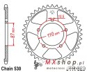 JT ZĘBATKA TYLNA 824 47 SUZUKI GSF 600 95-04, GSF 650 05-06 (82447JTZBK)* (ŁAŃC. 530) KOLOR CZARNY