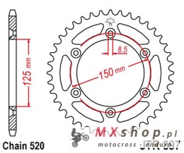 JT ZĘBATKA TYLNA 899 42 KTM SX/EXC (89942JTZBK) (ŁAŃC. 520) KOLOR CZARNY