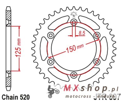 JT ZĘBATKA TYLNA 899 42 KTM SX/EXC (89942JTZBK) (ŁAŃC. 520) KOLOR CZARNY JT ZĘBATKA TYLNA 899 42 KTM SX/EXC (89942JTZBK) (ŁAŃC. 520) KOLOR CZARNY
