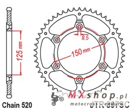 JT ZĘBATKA TYLNA 899 48 KTM SX/EXC ULTRALIGHT SAMOOCZYSZCZAJĄCA (89948JTSC) (ŁAŃC. 520)
