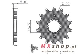SUNSTAR ZĘBATKA PRZEDNIA 332 15 HONDA CR 80/85 '86-'07 (JTF1256.15) (ŁAŃC. 420) (33215JT)