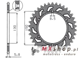 SUNSTAR ZĘBATKA TYLNA 270 52 YAMAHA YZ/YZF/WRF '99-'20 (JTR251.52) (ŁAŃC. 520) (27052JT)