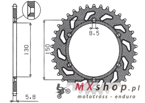 SUNSTAR ZĘBATKA TYLNA 270 52 YAMAHA YZ/YZF/WRF '99-'20 (JTR251.52) (ŁAŃC. 520) (27052JT) SUNSTAR ZĘBATKA TYLNA 270 52 YAMAHA YZ/YZF/WRF '99-'20 (JTR251.52) (ŁAŃC. 520) (27052JT)