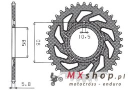 SUNSTAR ZĘBATKA TYLNA 281 36 HONDA NSR 125 '94-'03 (JTR604.36) (ŁAŃC. 520) (28136JT)
