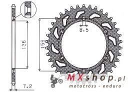 SUNSTAR ZĘBATKA TYLNA 4365 41 SUZUKI DR 650 SE '96-'12 (JTR1791.41) (ŁAŃC. 525) (436541JT)