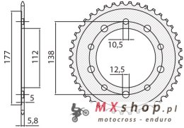 SUNSTAR ZĘBATKA TYLNA 4384 39 HONDA CTX 700 DCT '14-'16, NC 700/750 '12-'19 (JTR1316.39) (ŁAŃC. 520) (438439JT)