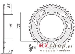 SUNSTAR ZĘBATKA TYLNA 4402 53 DERBI SENDA 50R/SM, APRILIA RX 50, MBK 50 (JTR1131.53) (ŁAŃC. 420) (440253JT)