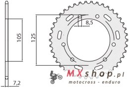 SUNSTAR ZĘBATKA TYLNA 4413 50 YAMAHA XT 125X/SM '05-'09 (JTR1134.50) (ŁAŃC. 428) (441350JT)