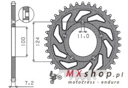 SUNSTAR ZĘBATKA TYLNA 4443 39 DUCATI 749 '03-'06 (JTR744.39) (ŁAŃC. 525) (444339JT)