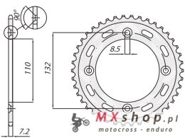 SUNSTAR ZĘBATKA TYLNA 4486 49 KTM SX 85 '04-'24, 105 XC '07-'11 (JTR895.49) (ŁAŃC. 428) (448649JT)