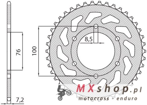 SUNSTAR ZĘBATKA TYLNA 4513 48 YAMAHA YZF 125R '08-'15 (JTR1844.48) (ŁAŃC. 428) (451348JT) SUNSTAR ZĘBATKA TYLNA 4513 48 YAMAHA YZF 125R '08-'15 (JTR1844.48) (ŁAŃC. 428) (451348JT)