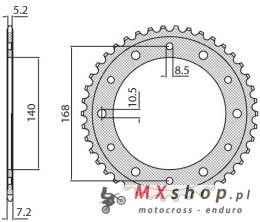 SUNSTAR ZĘBATKA TYLNA 4550 42 BMW F 800GS '08-'12 (OTWÓR POD ŚRUBĘ 8,5MM) (JTR6.42) (ŁAŃC. 525) (455042JT)