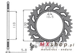 SUNSTAR ZĘBATKA TYLNA 504 43 KAWASAKI NINJA 250 09-11 (JTR486.43) (ŁAŃC. 520) (50443JT)