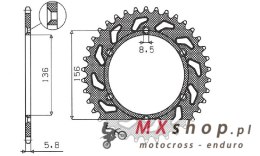 SUNSTAR ZĘBATKA TYLNA 702 50 HUSQVARNA SM 610 (08-09), SUZUKI DR350 (90-03), RGV 250 (91-96) (JTR822.50) (ŁAŃC. 520) (70250JT)