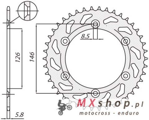 SUNSTAR ZĘBATKA TYLNA 808 41 SUZUKI DR 350SE, DRZ 400SM, RM, RMZ (JTR808.41) (ŁAŃC. 520) (80841JT) SUNSTAR ZĘBATKA TYLNA 808 41 SUZUKI DR 350SE, DRZ 400SM, RM, RMZ (JTR808.41) (ŁAŃC. 520) (80841JT)